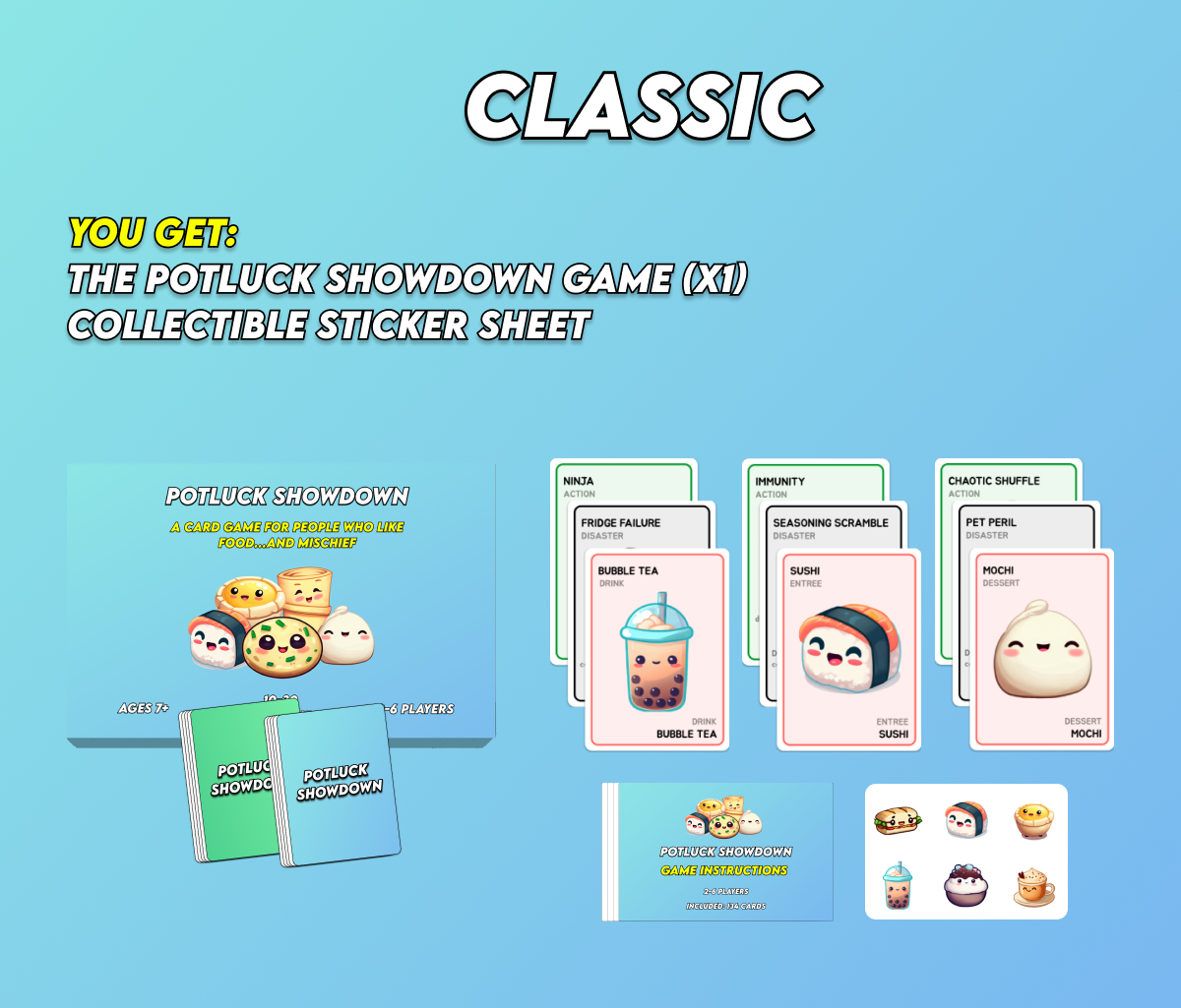 Potluck Showdown Classic (1 Game Unit + Sticker Sheet)